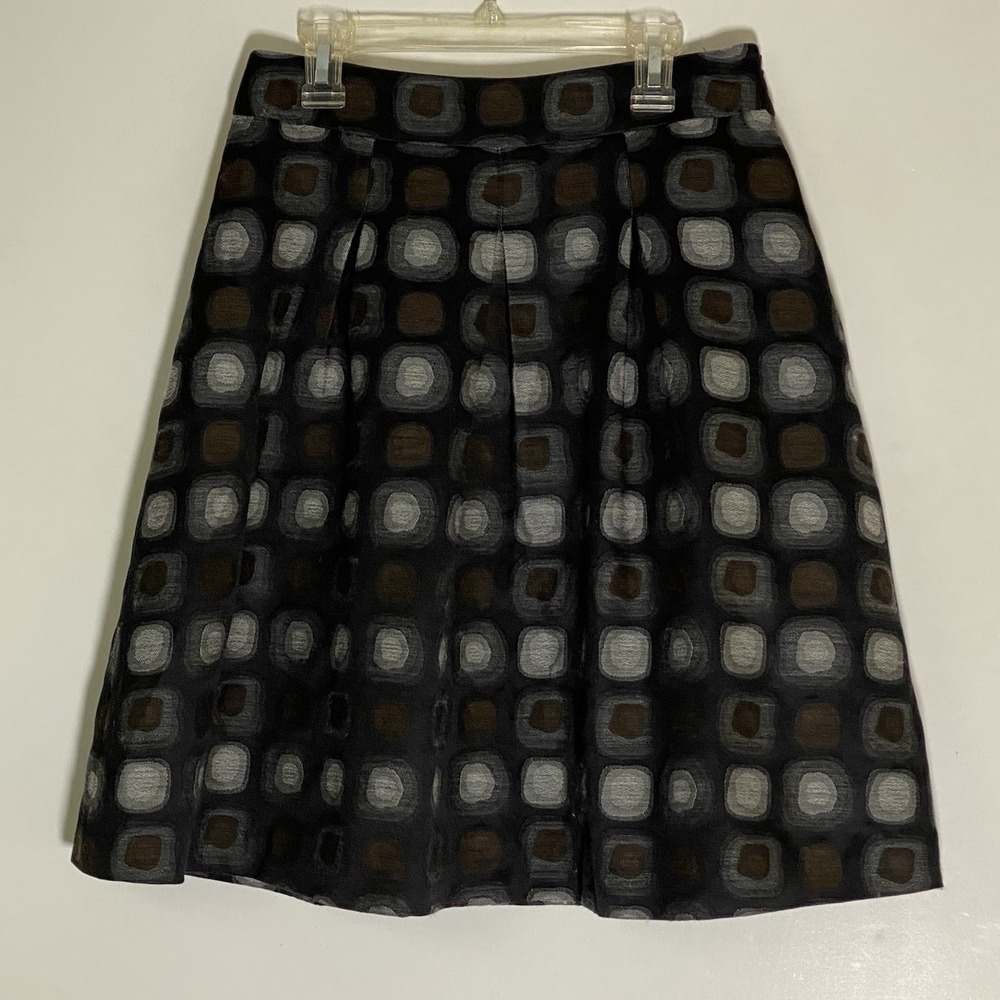 Luca Luca Skirt Women Small Multicolor Geometric Wool Pleated Luxury Classic Art